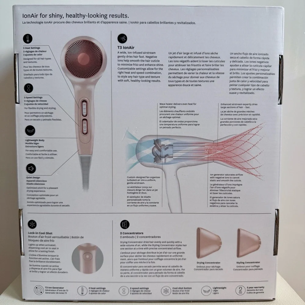 T3 Featherweight 3i Professional Hair Dryer Rose Gold NIB